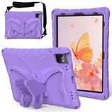 EIDERWOOD iPad Air (2025 / 2024) / Pro 13" (2024) / Pro 12.9" (2022-2018) Butterfly Kickstand barnedeksel m. Skulderstropp - Lilla
