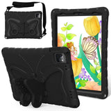 EIDERWOOD iPad Air (2025 / 2024) / Pro 13" (2025 / 2024) / Pro 12.9" (2022-2018) Butterfly Kickstand Børne Cover m. Skulderstrop - Sort