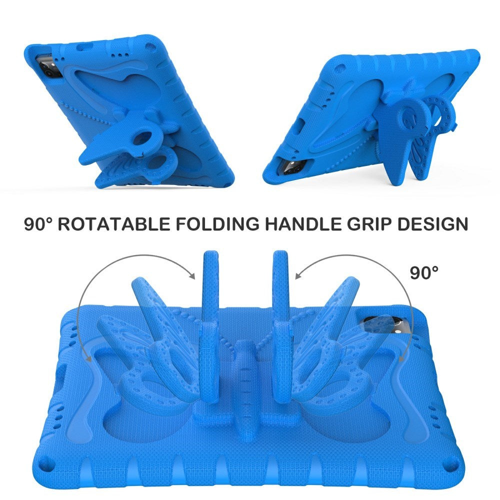 EIDERWOOD iPad Air (2025 / 2024) / Pro 13" (2024) / Pro 12.9" (2022-2018) Butterfly Kickstand barnedeksel m. Skulderstropp - Blå