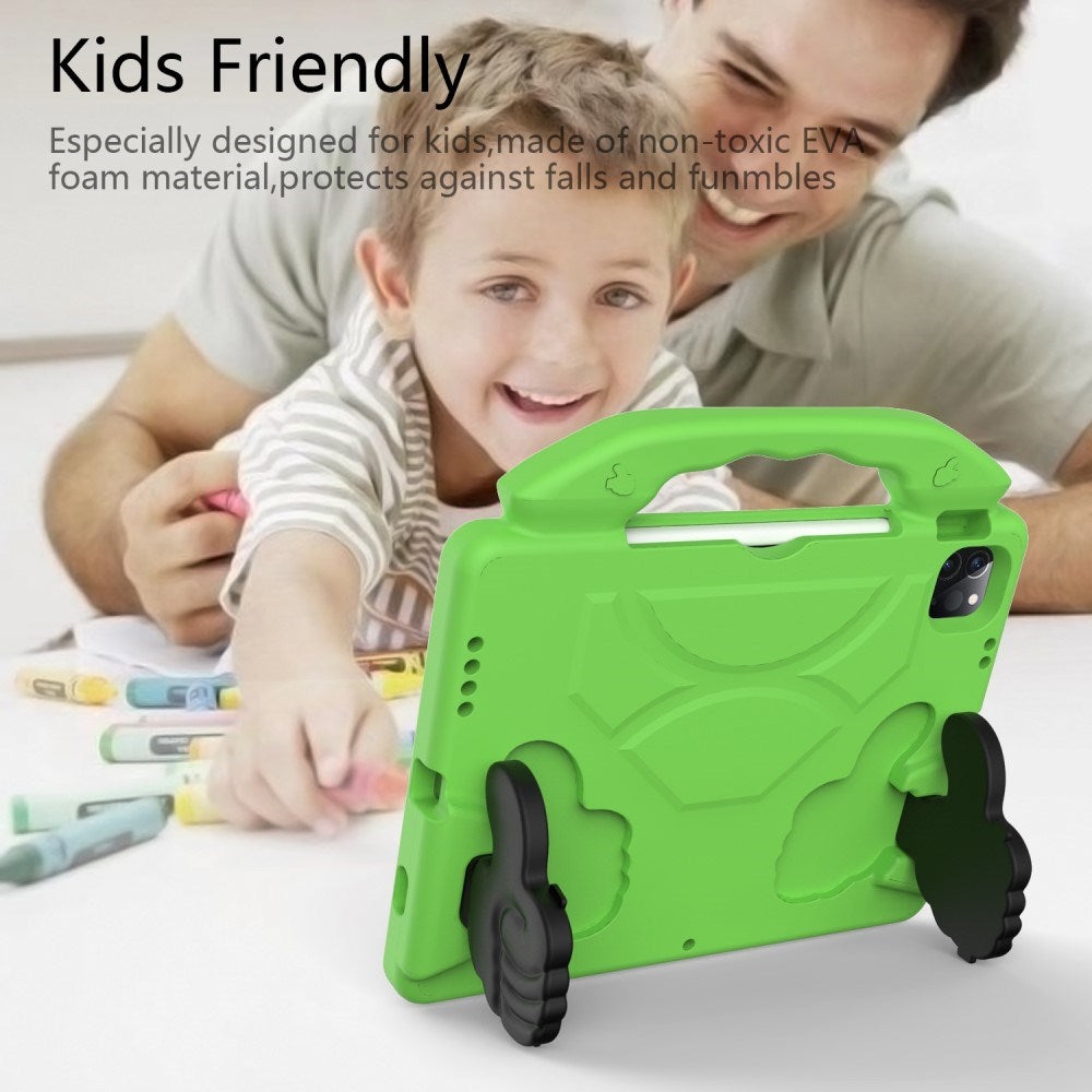 EIDERWOOD iPad Air (2025 / 2024) / Pro 13" (2024) / Pro 12.9" (2022-2018) Barnetui - Tommelstøtte bakdeksel - Grønn