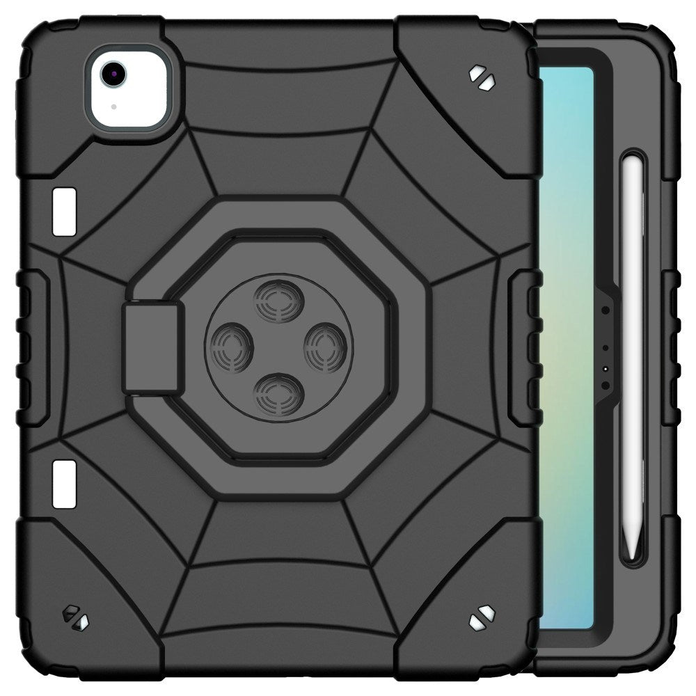 EIDERWOOD iPad Air 11" (2025 / 2024) Børne Bagside Cover m. Kickstand & Håndtag - Sort