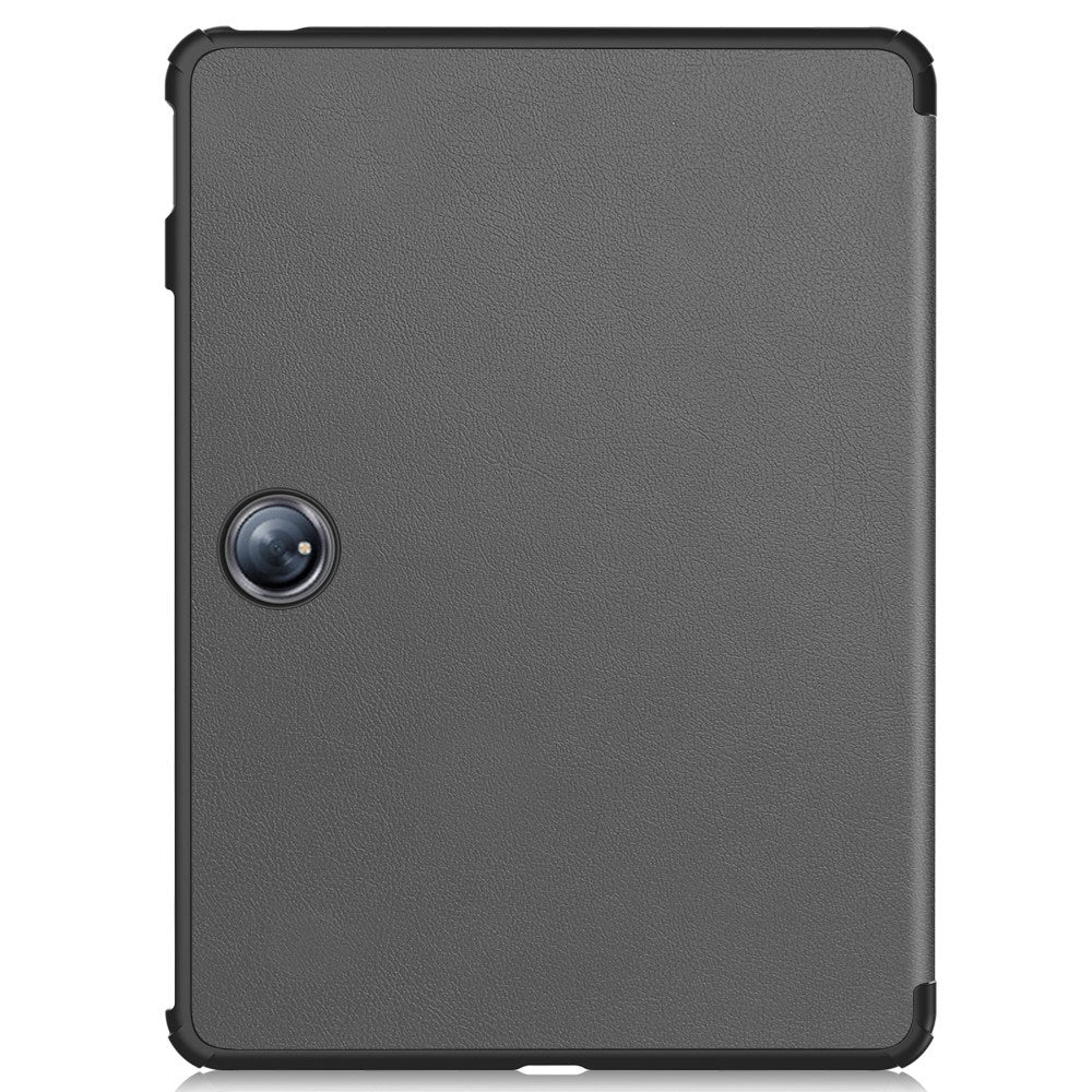 OnePlus Pad 2 Tri-Fold Leather Flip Cover m. Søvnfunksjon - Grå