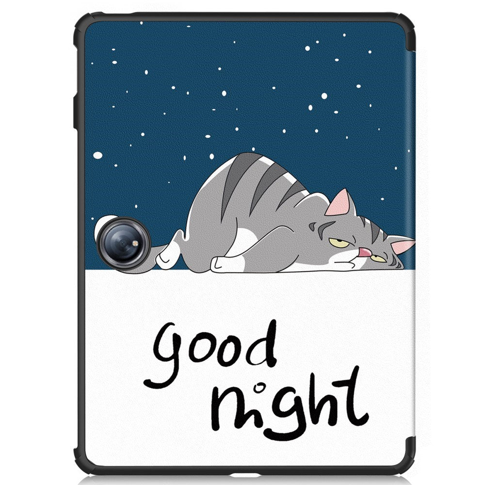 EIDERWOOD OnePlus Pad 2 Tri-Fold Faux Leather Flip Cover m. Søvnfunksjon - Kat