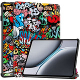 EIDERWOOD OnePlus Pad 2 Tri-Fold Faux Leather Flip Cover m. Søvnfunksjon - Graffiti