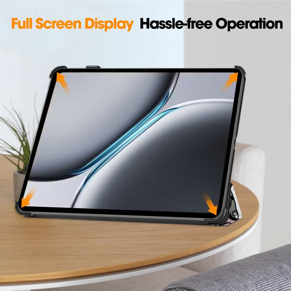 EIDERWOOD OnePlus Pad 2 Tri-Fold Faux Leather Flip Cover m. Søvnfunksjon - Graffiti