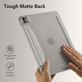 iPad Pro 13" (2024) ESR Tri-Fold Flip-deksel med plass til Apple Pencil - Grå