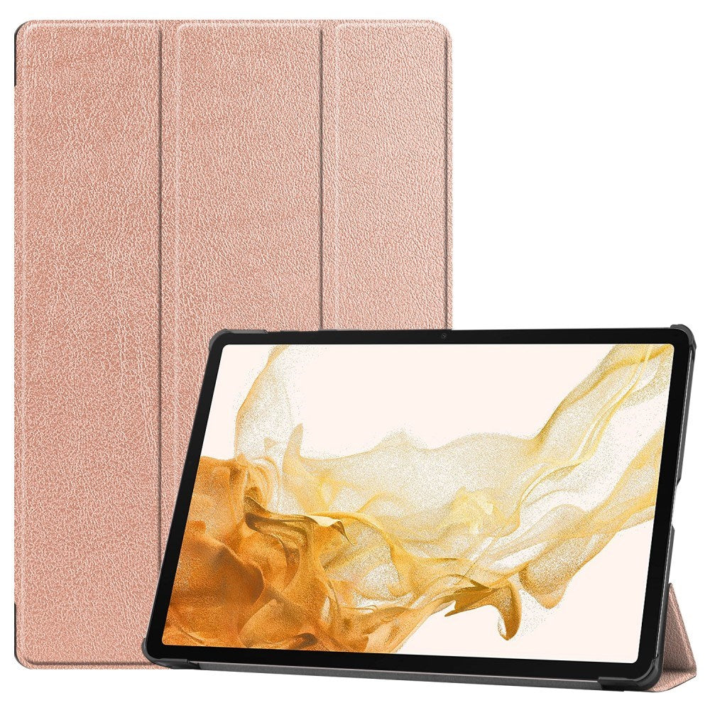 EIDERWOOD Samsung Galaxy Tab S10 Plus Vegansk skinndeksel - Stativfunksjon - Rose gull