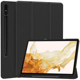 EIDERWOOD Samsung Galaxy Tab S10 Plus-deksel - Vegansk skinn - Stativfunksjon og penneholder - Svart