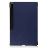 EIDERWOOD Samsung Galaxy Tab S10 Ultra Tri-Fold Leather Flip Cover m. Stativfunksjon - Blå