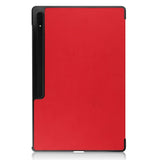 EIDERWOOD Samsung Galaxy Tab S10 Ultra Tri-Fold Leather Flip Cover m. Stativfunksjon - Rød