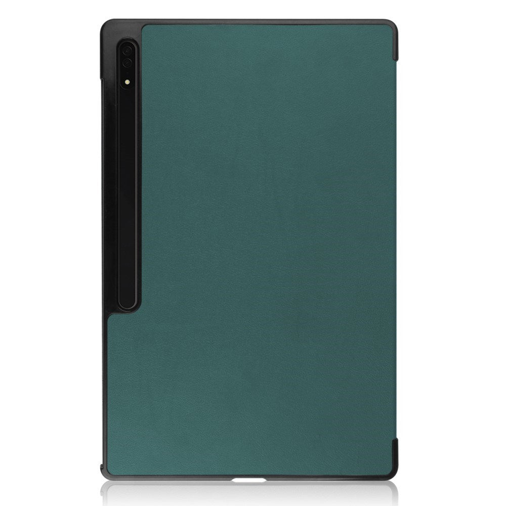EIDERWOOD Samsung Galaxy Tab S10 Ultra Tri-Fold Leather Flip Cover m. Stativfunksjon - Grønn