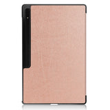 EIDERWOOD Samsung Galaxy Tab S10 Ultra Tri-Fold Leather Flip Cover m. Stativfunksjon - Rose gull