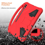 EIDERWOOD Barnevennlig deksel til Samsung Galaxy Tab S10 Ultra med støtte - rød