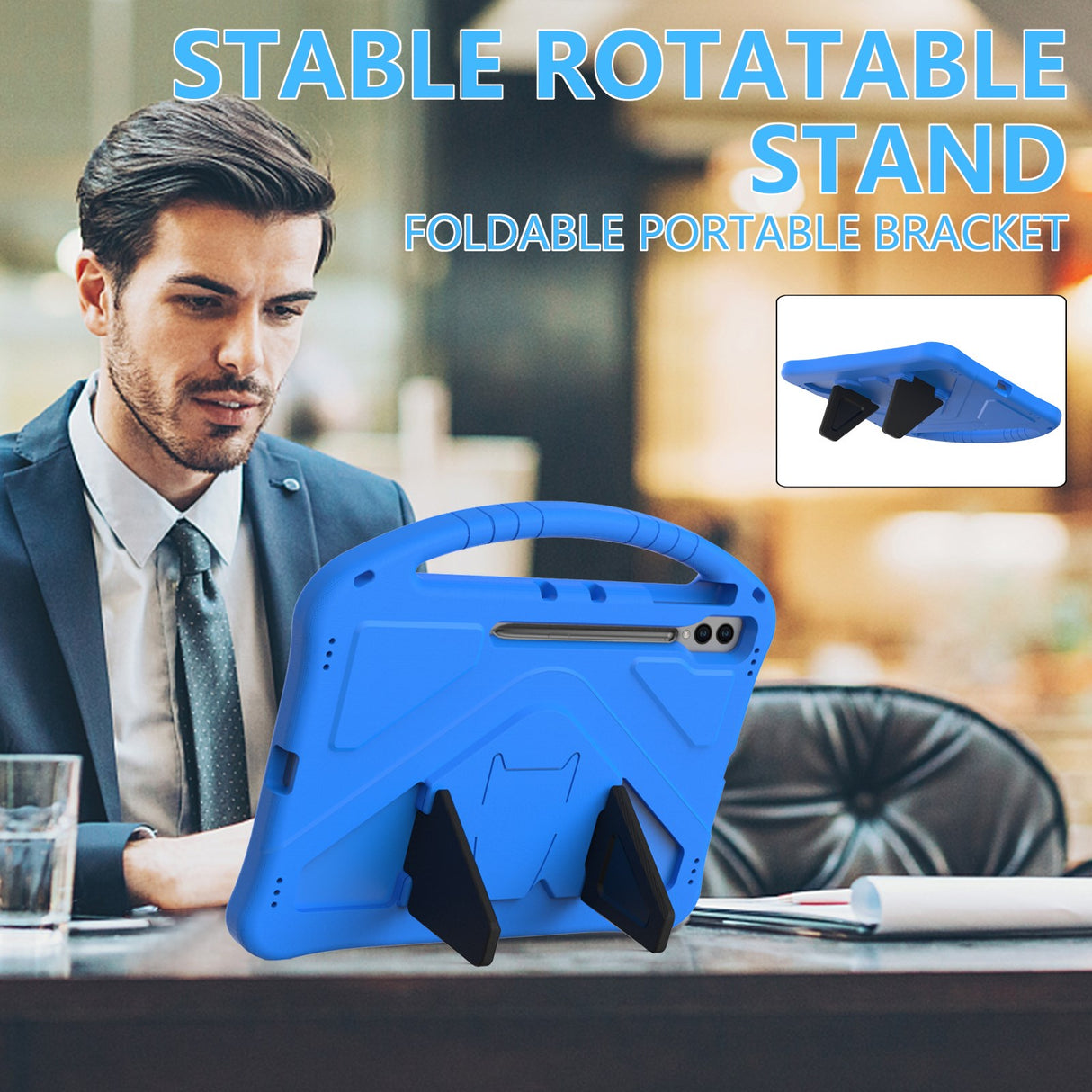 EIDERWOOD Barnevennlig deksel til Samsung Galaxy Tab S10 Ultra med støtte - svart