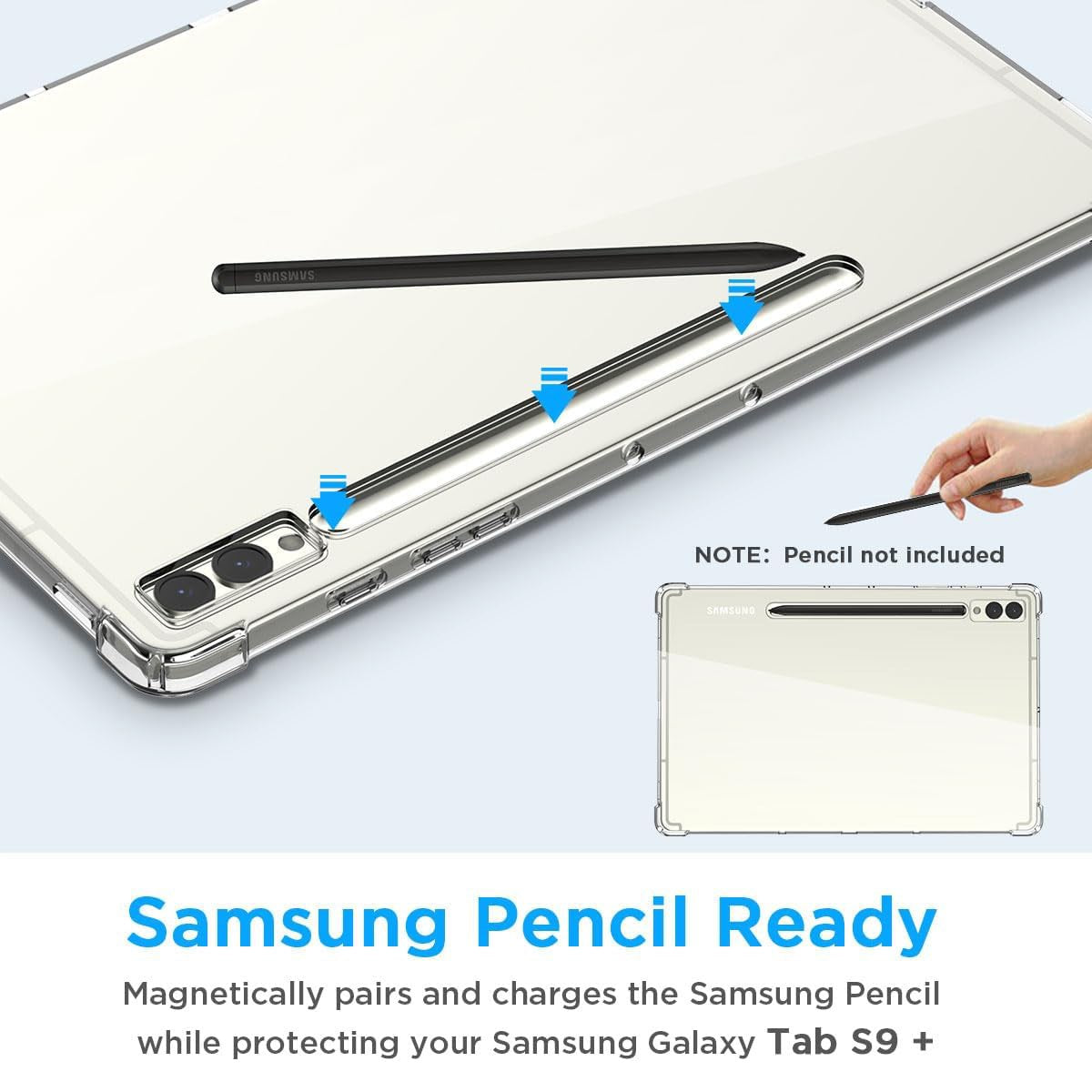 EIDERWOOD Samsung Galaxy Tab S10+ nettbrettetui Støtsikkert - Gjennomsiktig