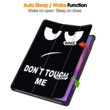 Lenovo IdeaTab Pro - EIDERWOOD Tri-Fold Kunstlæder Flip Cover m. Mønster - Don't Touch Me