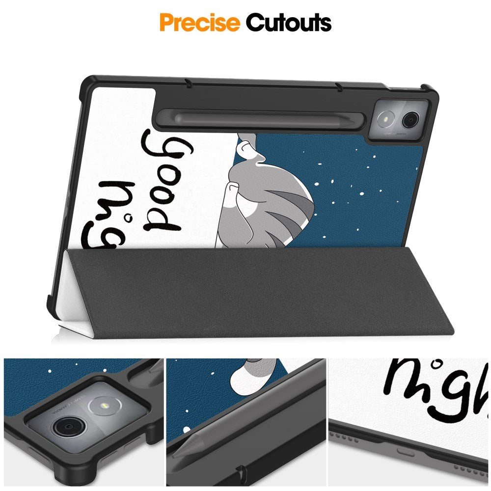Lenovo IdeaTab Pro - EIDERWOOD Tri-Fold Kunstlæder Flip Cover m. Mønster - Kat