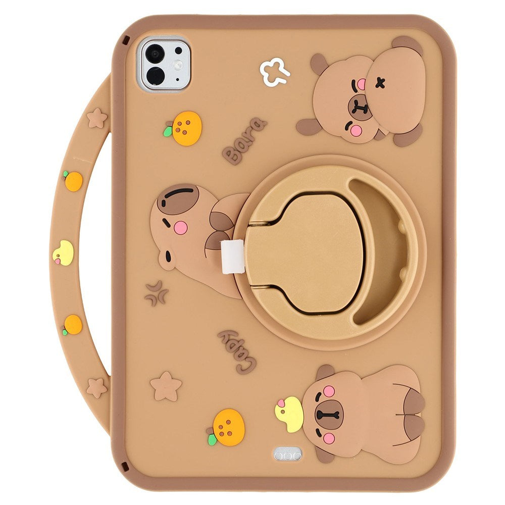 EIDERWOOD iPad Air 11" (2026 / 2025/ 2024) / Pro 11" (2025 / 2024 / 2022 / 2021 / 2020 / 2018) / Air (2022 / 2020) Silikone Bagside Cover m. Roterende Kickstand - Capybara