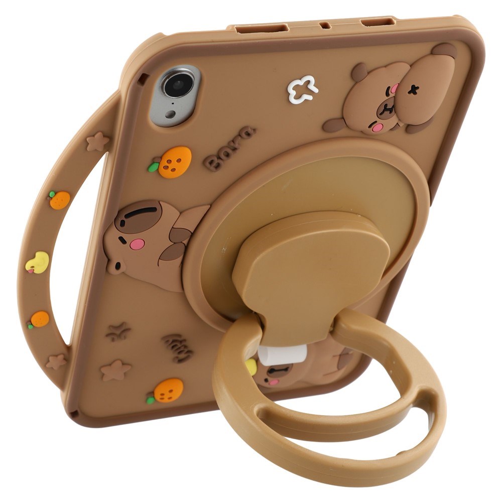 iPad Mini (2024 / 2021) EIDERWOOD Silikone Bagside Cover m. Roterende Kickstand - Capybara