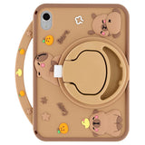 iPad Mini (2024 / 2021) EIDERWOOD Silikone Bagside Cover m. Roterende Kickstand - Capybara