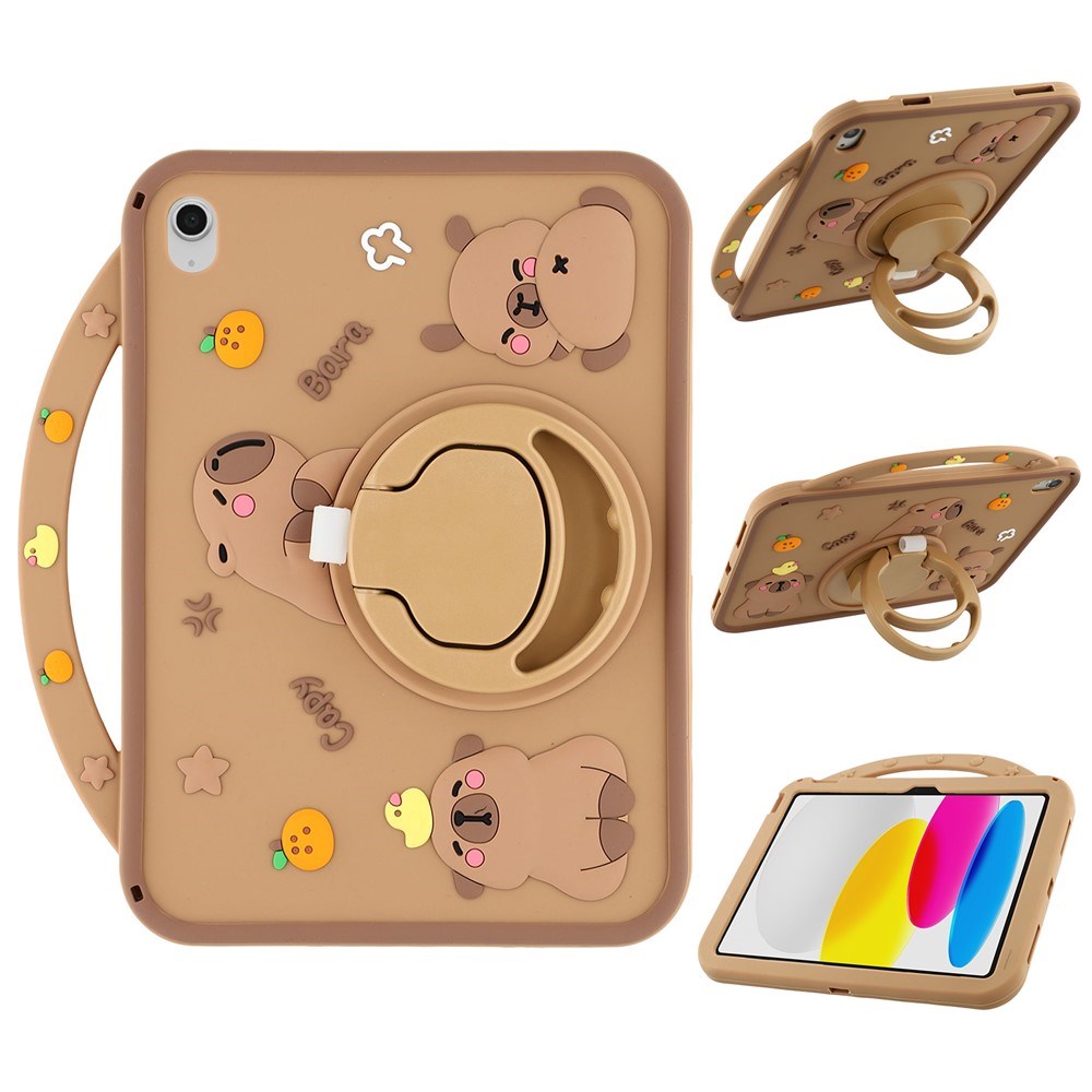 iPad 11" (2025) / 10.9" (2022) EIDERWOOD Silikone Bagside Cover m. Roterende Kickstand - Capybara