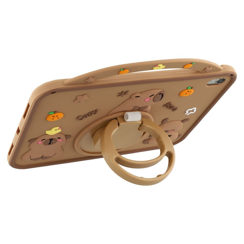 iPad 11" (2025) / 10.9" (2022) EIDERWOOD Silikone Bagside Cover m. Roterende Kickstand - Capybara