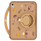 iPad 11" (2025) / 10.9" (2022) EIDERWOOD Silikone Bagside Cover m. Roterende Kickstand - Capybara