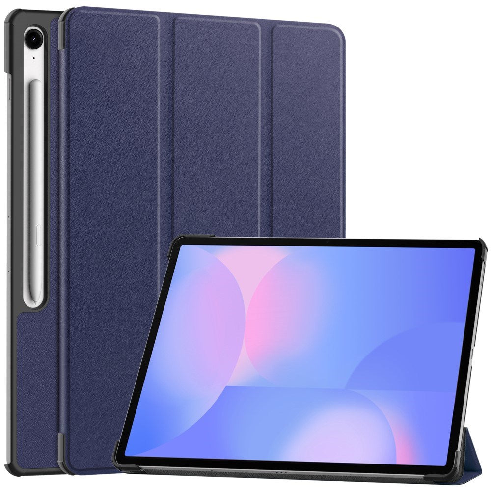 Samsung Galaxy Tab S10 FE+ (Plus) - EIDERWOOD Kunstlæder Flip Cover m. Ståfunktion & Pencil Holder - Blå