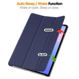 Samsung Galaxy Tab S10 FE+ (Plus) - EIDERWOOD Kunstlæder Flip Cover m. Ståfunktion & Pencil Holder - Blå