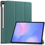 Samsung Galaxy Tab S10 FE+ (Plus) - EIDERWOOD Kunstlæder Flip Cover m. Ståfunktion & Pencil Holder - Grøn