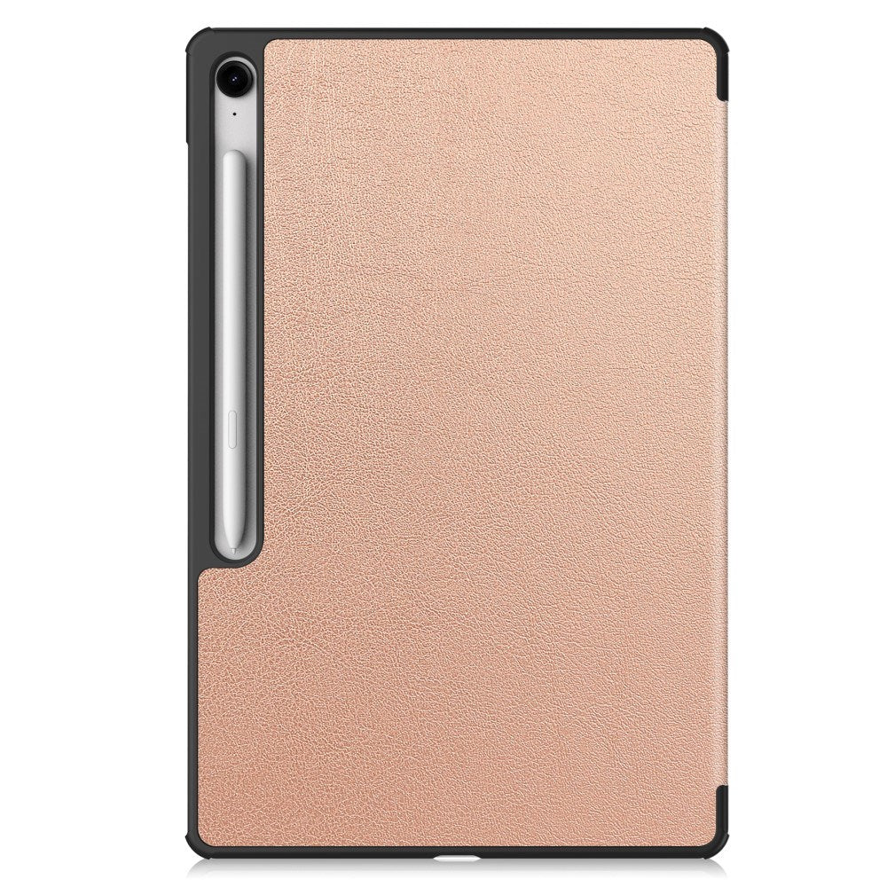 Samsung Galaxy Tab S10 FE+ (Plus) - EIDERWOOD Kunstlæder Flip Cover m. Ståfunktion & Pencil Holder - Rose Gold