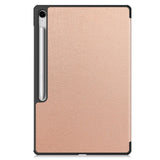 Samsung Galaxy Tab S10 FE+ (Plus) - EIDERWOOD Kunstlæder Flip Cover m. Ståfunktion & Pencil Holder - Rose Gold