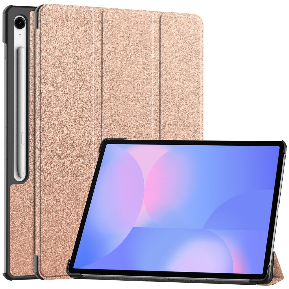 Samsung Galaxy Tab S10 FE+ (Plus) - EIDERWOOD Kunstlæder Flip Cover m. Ståfunktion & Pencil Holder - Rose Gold