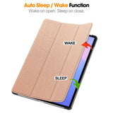 Samsung Galaxy Tab S10 FE+ (Plus) - EIDERWOOD Kunstlæder Flip Cover m. Ståfunktion & Pencil Holder - Rose Gold