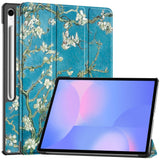 Samsung Galaxy Tab S10 FE+ (Plus) - EIDERWOOD Tri-Fold Kunstlæder Flip Cover m. Mønster - Blomst