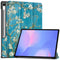 Samsung Galaxy Tab S10 FE+ (Plus) - EIDERWOOD Tri-Fold Kunstlæder Flip Cover m. Mønster - Blomst