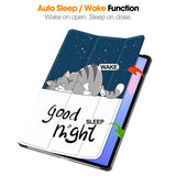 Samsung Galaxy Tab S10 FE+ (Plus) - EIDERWOOD Tri-Fold Kunstlæder Flip Cover m. Mønster - Kat