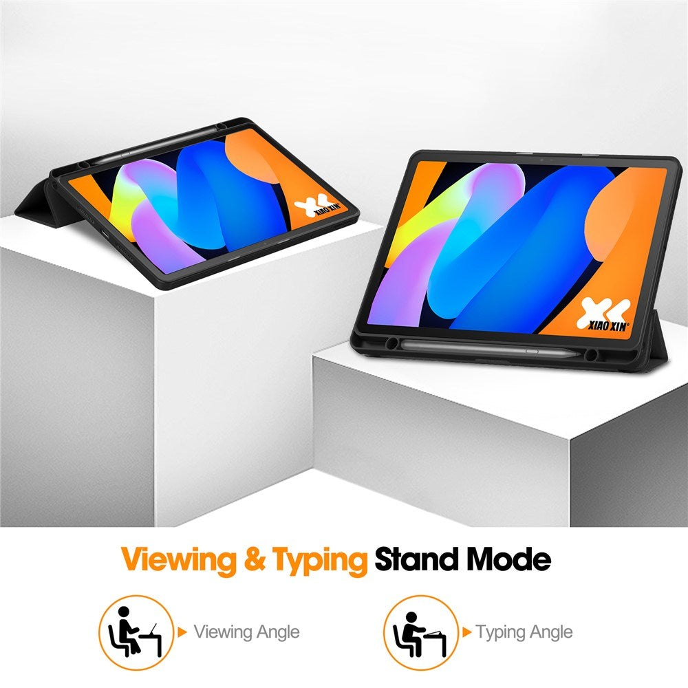 EIDERWOOD Lenovo Idea Tab 11 Kunstlæder Flip Tablet Cover m. Penholder - Sort