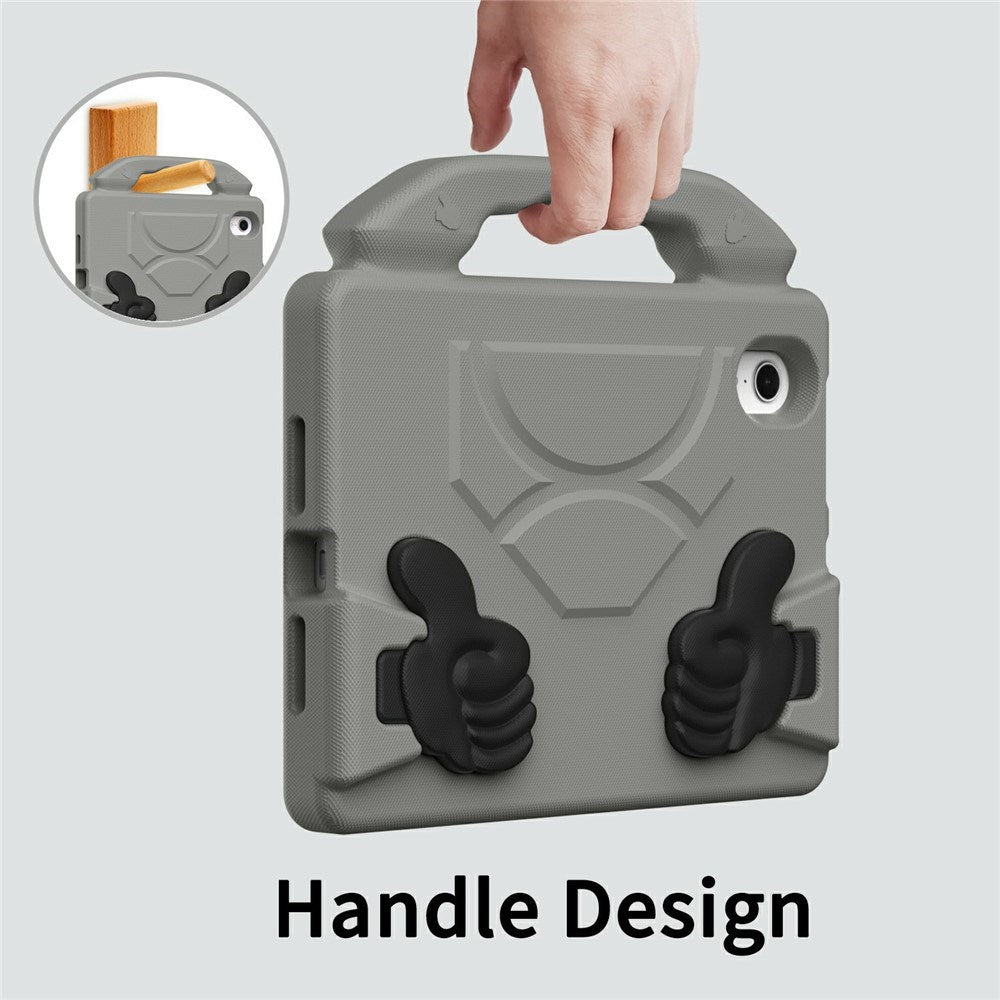 iPad Mini (2024 / 2021) - EIDERWOOD Børne Cover m. Thumb Kickstand - Grå