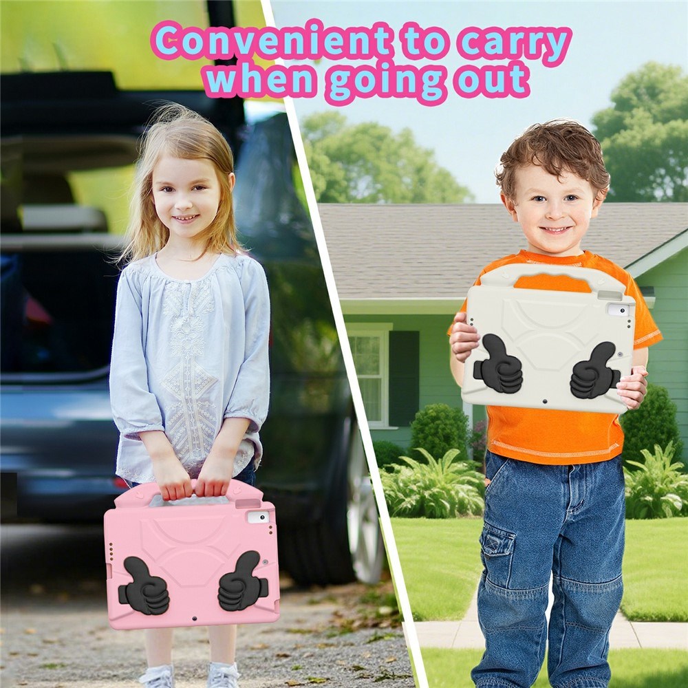 EIDERWOOD iPad 10.2" (2021 / 2020 / 2019) / Air (2019) Børne Tablet Cover m. Indbygget Ståfunktion - Lyserød