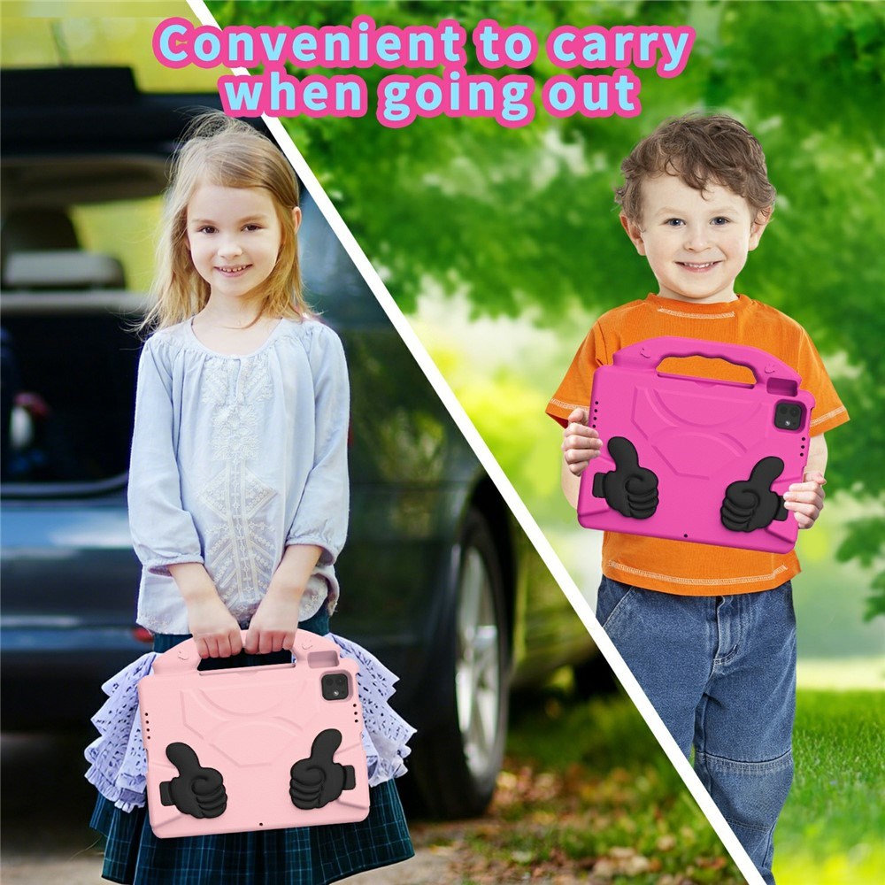 EIDERWOOD iPad Pro 11" (2025 - 2018) / Air (2022 / 2020) Børne Tablet Cover m. Indbygget Ståfunktion - Lyserød