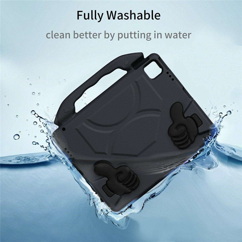 iPad Pro 12.9" (2022 / 2021 / 2020 / 2018) / Air 13" (2025 / 2024) / Pro 13" (2025 / 2024) - EIDERWOOD Børne Cover m. Thumb Kickstand - Sort