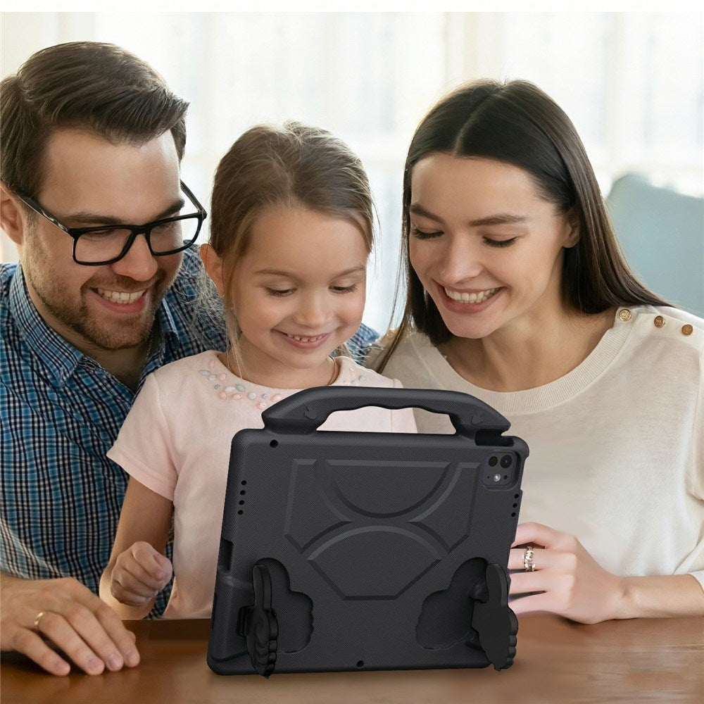 iPad Pro 12.9" (2022 / 2021 / 2020 / 2018) / Air 13" (2025 / 2024) / Pro 13" (2025 / 2024) - EIDERWOOD Børne Cover m. Thumb Kickstand - Sort