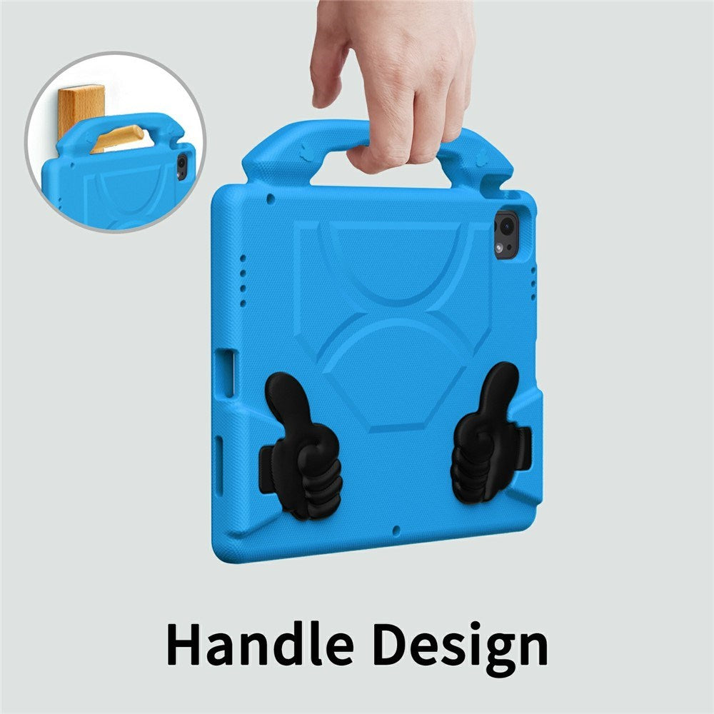 iPad Pro 12.9" (2022 / 2021 / 2020 / 2018) / Air 13" (2025 / 2024) / Pro 13" (2025 / 2024) - EIDERWOOD Børne Cover m. Thumb Kickstand - Blå