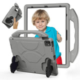 iPad Pro 12.9" (2022 / 2021 / 2020 / 2018) / Air 13" (2025 / 2024) / Pro 13" (2025 / 2024) - EIDERWOOD Børne Cover m. Thumb Kickstand - Grå