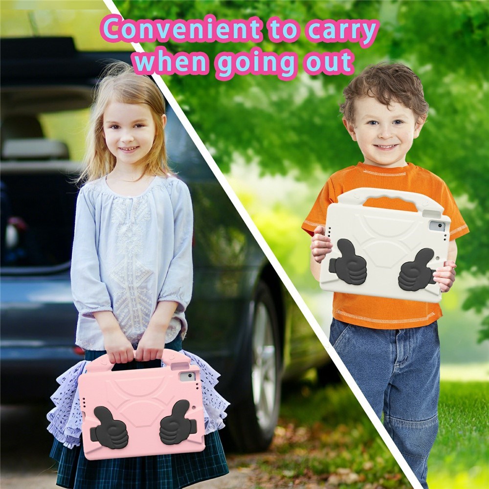 iPad 9.7" (2018 / 2017) / Air 2 / Air - EIDERWOOD Børne Cover m. Thumb Kickstand - Lyserød