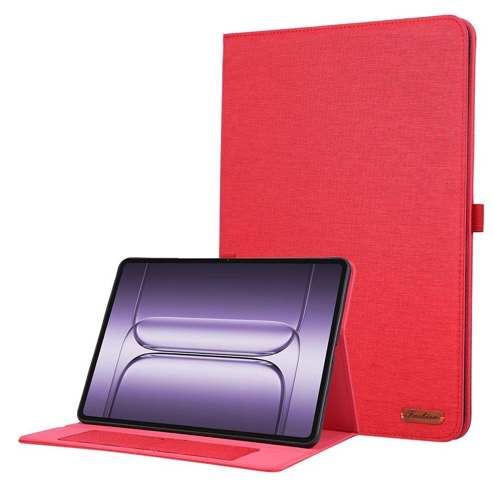 Kunstlæder Flip Cover - OnePlus Pad 3 - Kortholder & Ståfunktion - Rød