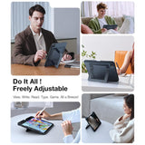 TORRAS iPad Pro 13" (2024) Cover m. Kickstand & Apple Pencil Holder - Gennemsigtig / Sort