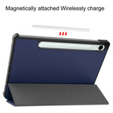 EIDERWOOD Samsung Galaxy Tab S11 / S10 Lite Tri-Fold Kunstlæder Flip Cover m. Stylus Pen Holder - Blå