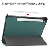 EIDERWOOD Samsung Galaxy Tab S11 / S10 Lite Tri-Fold Kunstlæder Flip Cover m. Stylus Pen Holder - Grøn